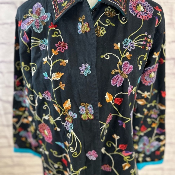 The Quacker Factory Embroidered Floral & Butterfly Jacket — Women’s Size S - Picture 2 of 13